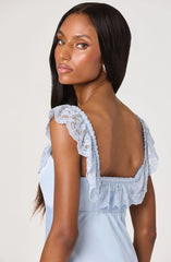 Inixyf Makiya Lace Strap Empire Waist Midi Dress
