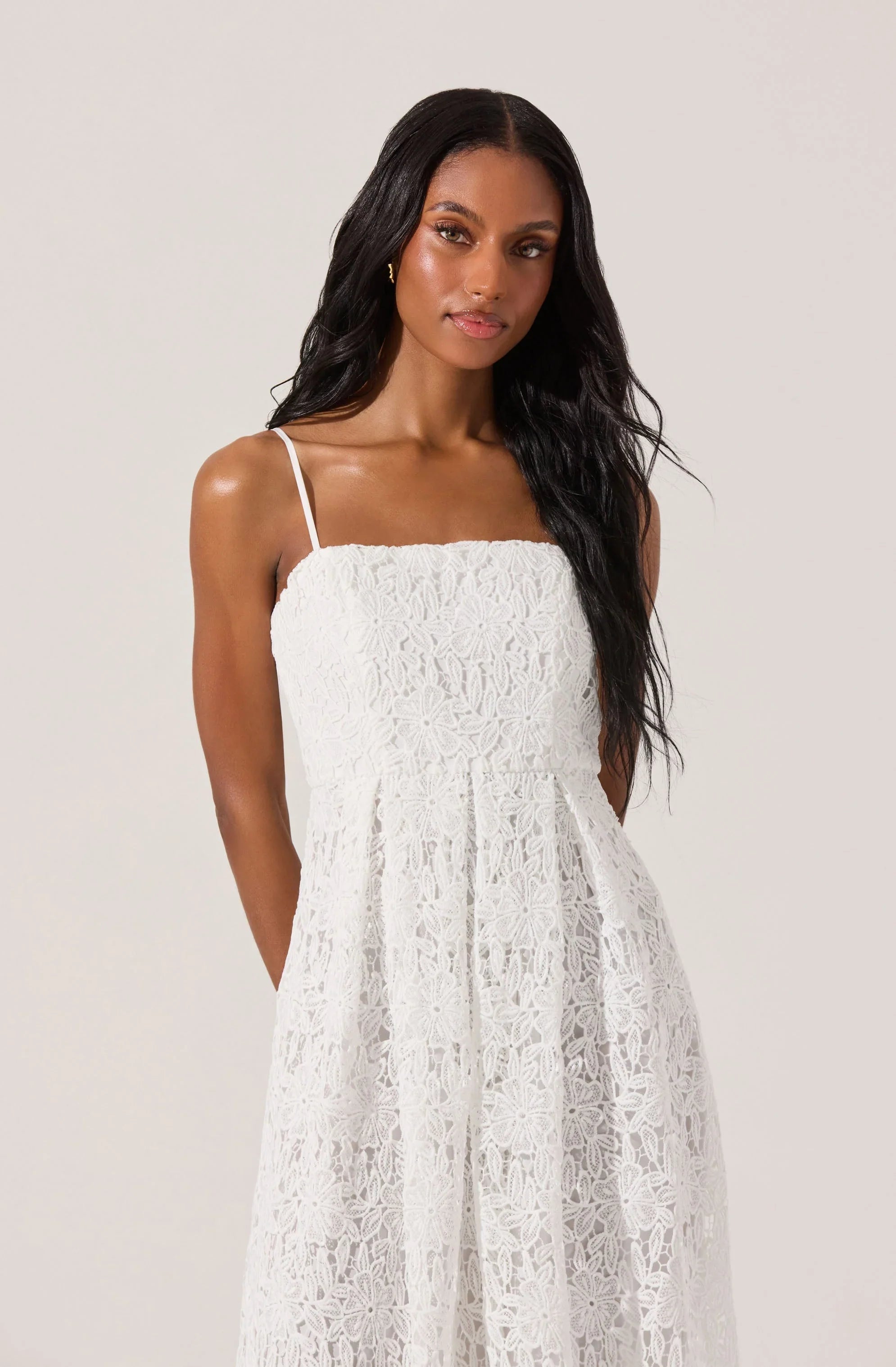Lbruh Floral Lace Midi Dress