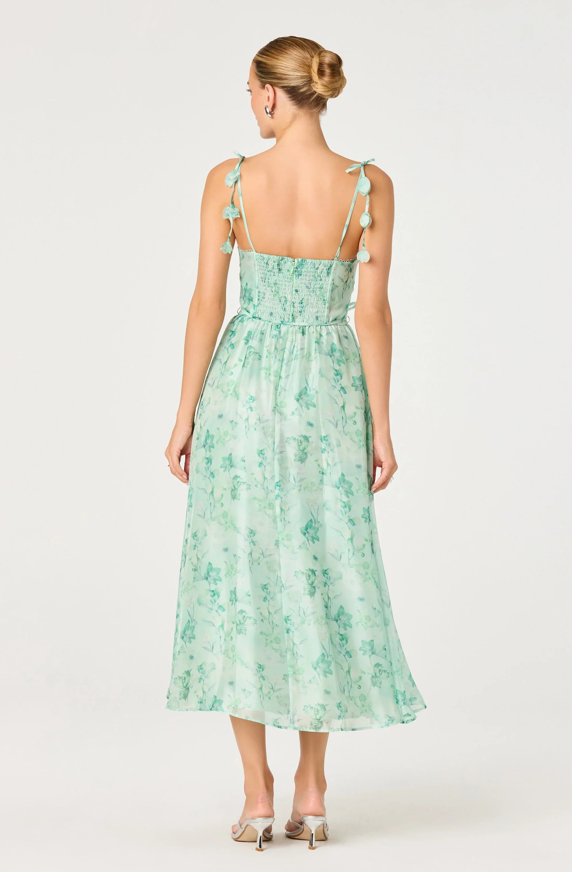 Inixyf Halcyon Floral 3D Flower Appliqué Midi Dress