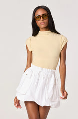 Inixyf Cydney Mockneck Cap Sleeve Top
