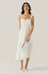 Lbruh Tenna Floral Lace Bustier Midi Dress