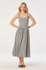 Lbruh Cara Gingham Sleeveless Midi Dress