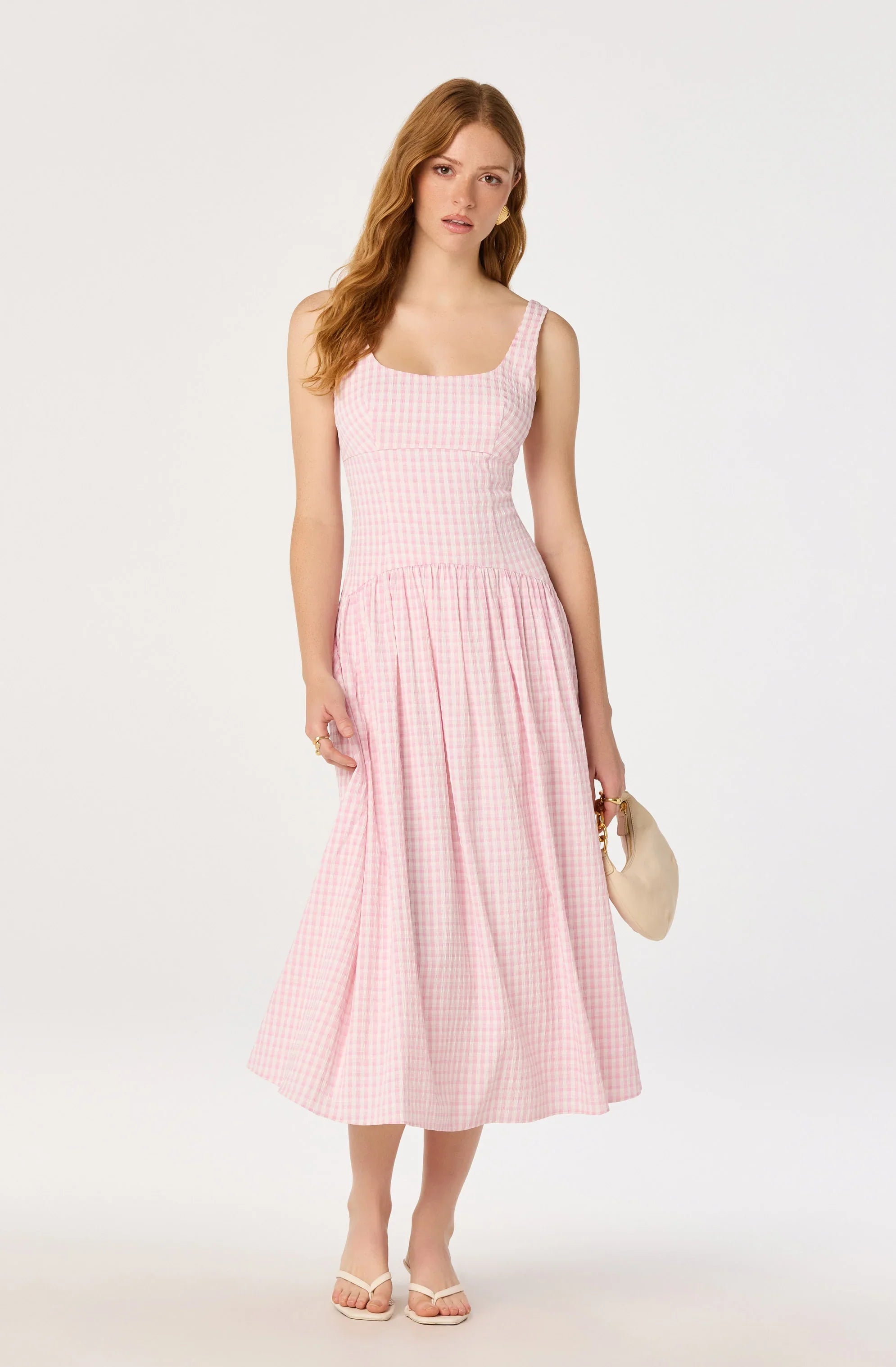 Lbruh Cara Gingham Sleeveless Midi Dress