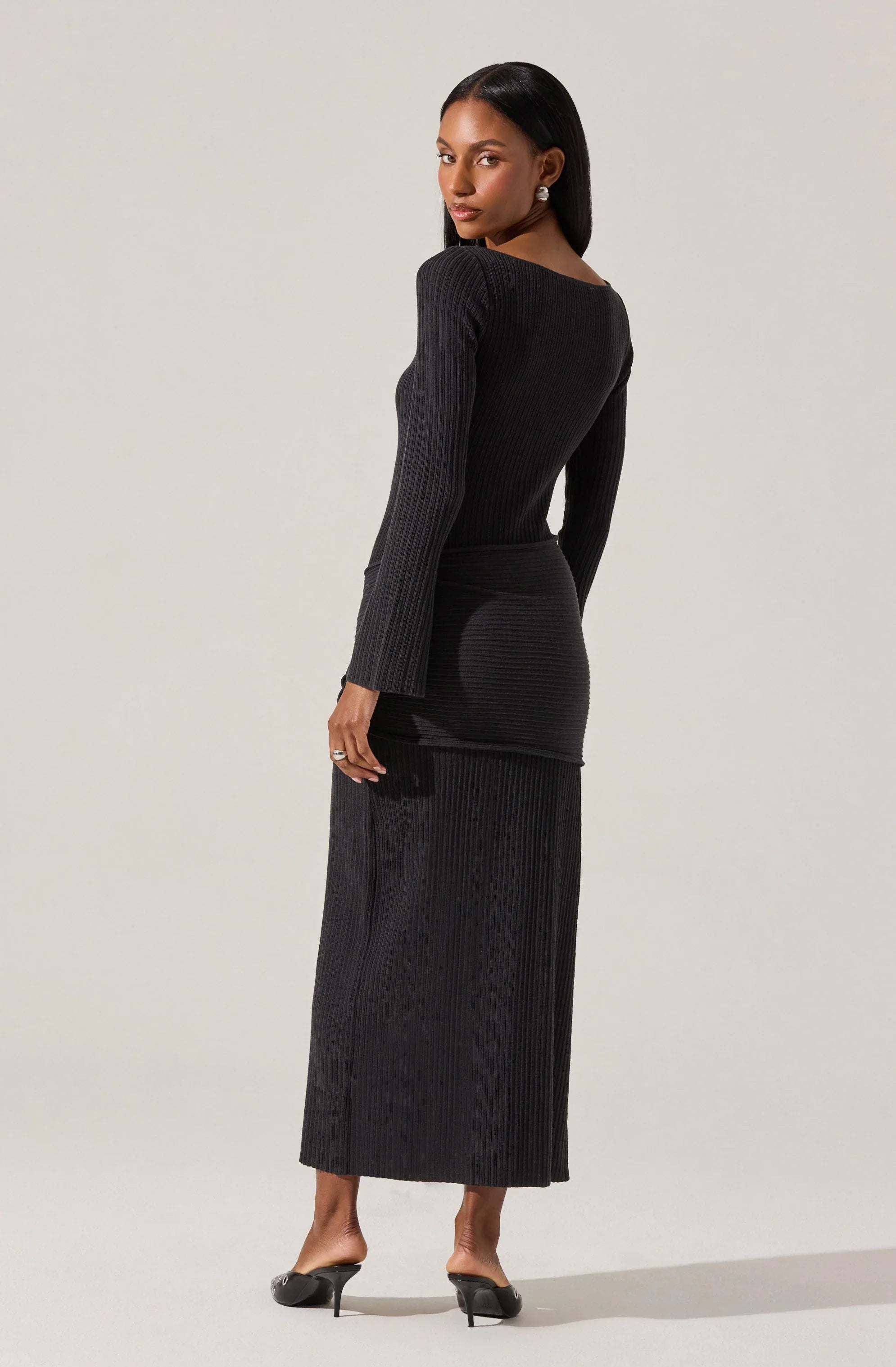 Lbruh Arwyn Ribbed Layered Midi Sweater Dress