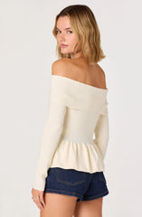 Inixyf Tiarra Off-Shoulder Peplum Sweater