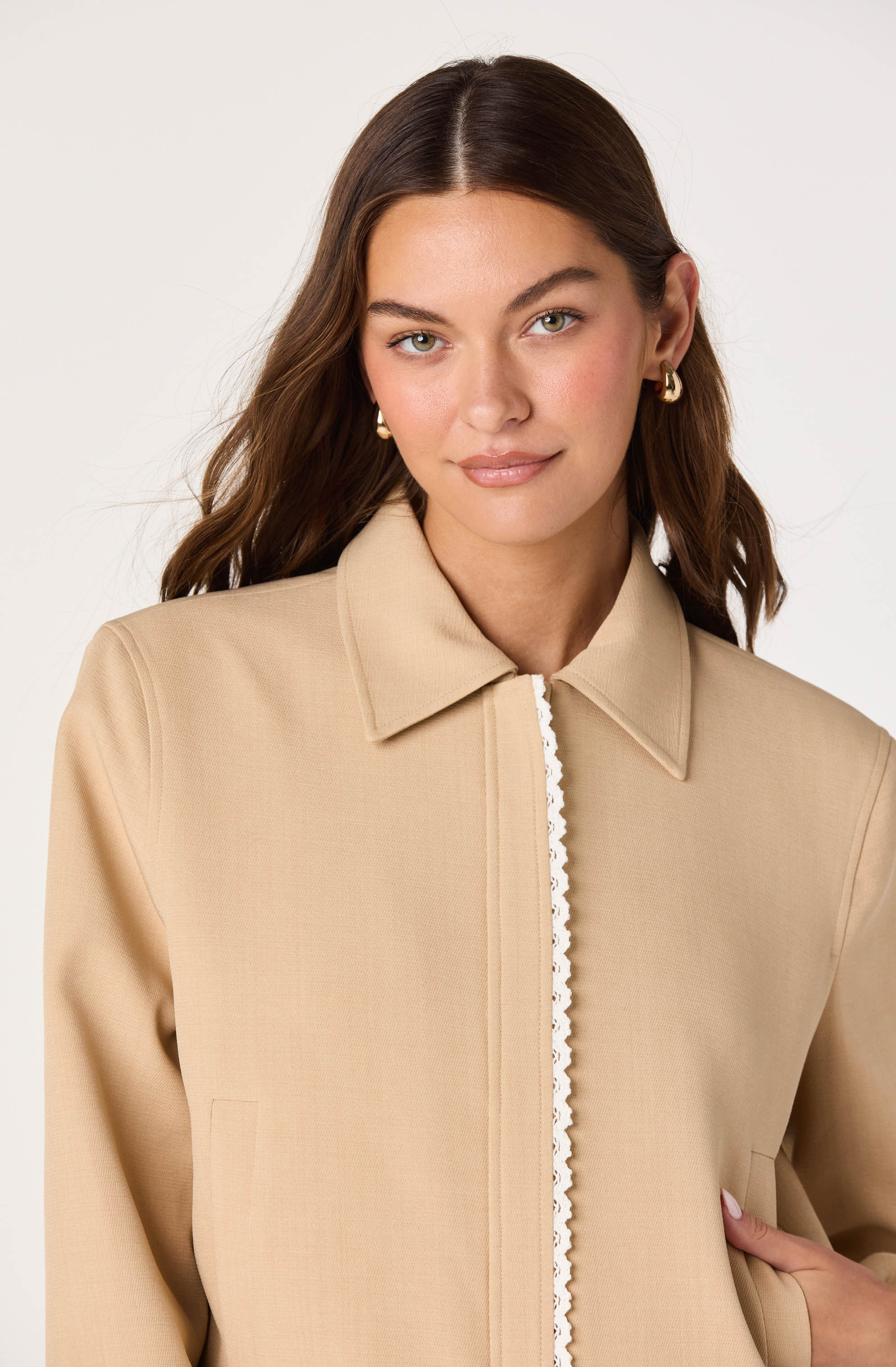 Inixyf Reid Scallop Trim Bomber Jacket