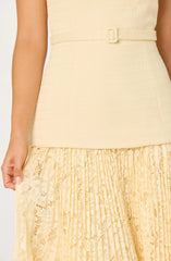 Inixyf Caitlin Mixed Media Tweed Maxi Dress