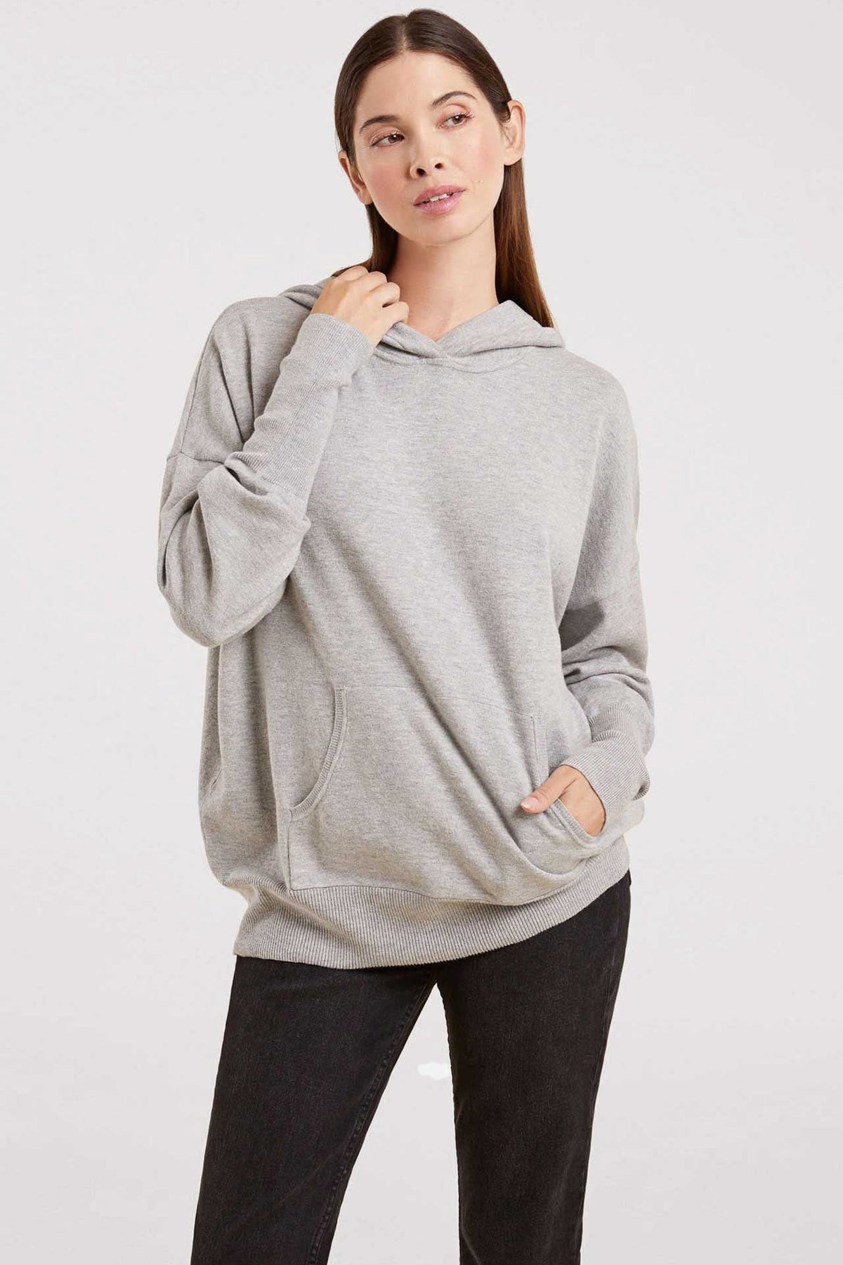 Luxe Knit Hoodie | Heather Grey